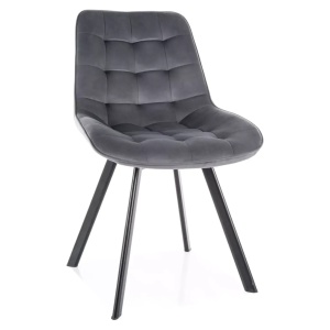 Scaun dining gri din catifea Monti The Home Collection