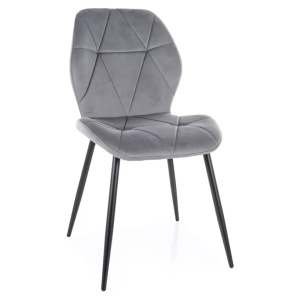 Scaun dining gri din catifea Rick The Home Collection