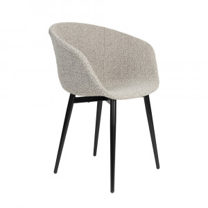 Scaun dining gri din textil Charly Quiet Object