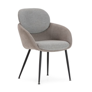 Scaun dining gri din textil Nure The Home Collection