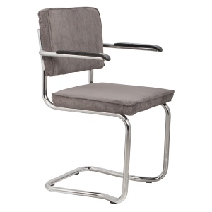 Scaun dining gri din textil Ridge Kink Rib 6A Zuiver