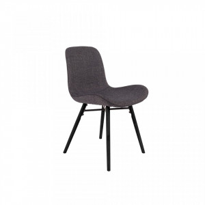 Scaun dining gri inchis din poliester si lemn de fag Lester Antracite The Home Collection