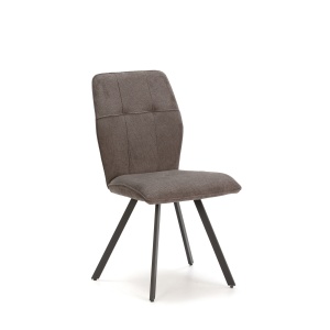 Scaun dining gri inchis din textil Mery The Home Collection