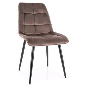 Scaun dining maro cappuccino din catifea Chic The Home Collection