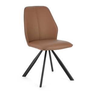 Scaun dining maro/negru din piele ecologica Maxwell Bizzotto