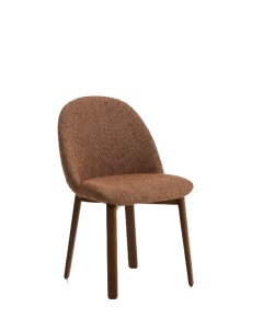 Scaun dining maro teracota din textil Meila Dark Chenille Kave Home