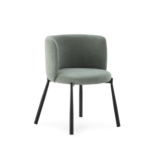 Scaun dining negru/verde menta din textil Ginny Quiet Object