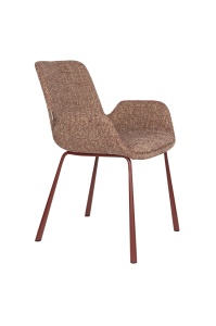 Scaun dining rosu din textil Brit Zuiver