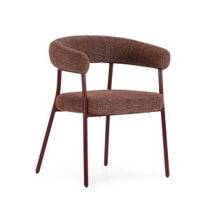 Scaun dining rosu din textil Yuri Quiet Object