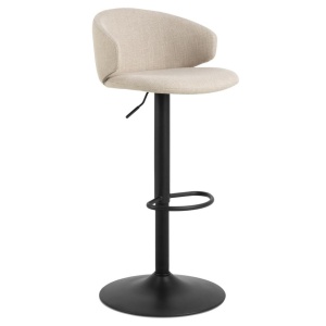 Scaun dining rotativ bej/negru din textil Ella Basel Quiet Object