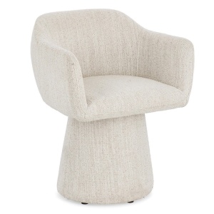 Scaun dining rotativ crem din textil Lottie Bizzotto