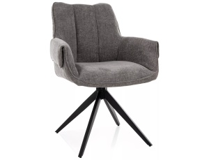Scaun dining rotativ gri din textil Gio The Home Collection