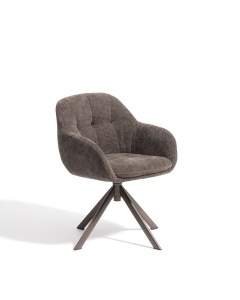 Scaun dining rotativ maro din textil Dorina Chenille Kave Home