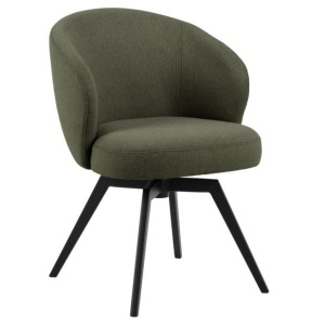 Scaun dining rotativ verde din textil Darlene Alea Actona Company