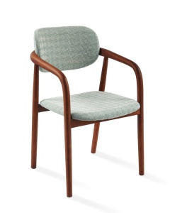 Scaun dining verde deschis din textil Henry Pols Potten