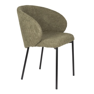 Scaun dining verde din textil Ayle Quiet Object