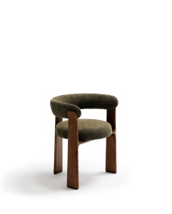 Scaun dining verde din textil Granite Chenille Kave Home