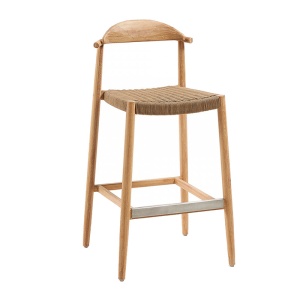 Scaun exterior bar maro din lemn Nina Kave Home