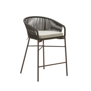 Scaun exterior bar verde din metal Yanet Style Kave Home
