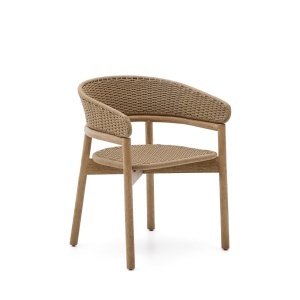 Scaun exterior dining bej din lemn Arinella Kave Home