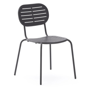 Scaun exterior dining gri inchis din metal Brai Aly Kave Home