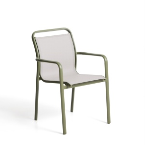 Scaun exterior dining verde din metal Luri Kave Home