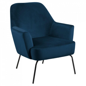 Scaun lounge albastru/negru din textil si metal Melissa Actona Company