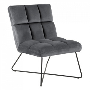 Scaun lounge gri inchis/negru din textil si metal Alba Actona Company
