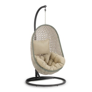 Scaun suspendat cu suport gri inchis din metal Cira Kave Home