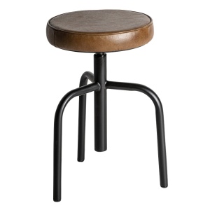 Scaunel maro/negru din piele Snait Vical Home