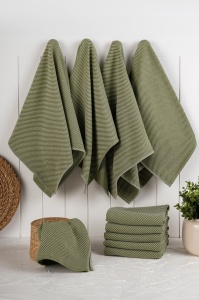 Set 10 prosoape de bucatarie verde din fibre 43x76 cm Eloise The Home Collection
