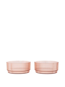 Set 2 boluri roz din plastic 10 cm Ripple Ferm Living