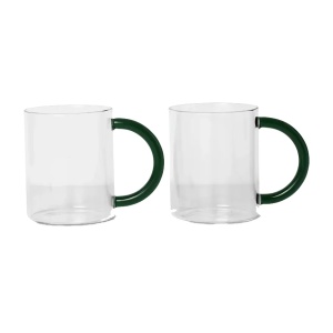 Set 2 cani transparente din sticla 340 ml Still Ferm Living