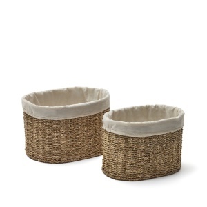 Set 2 cosuri maro din bumbac si fibre Tossa Medium Kave Home