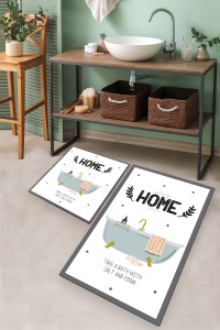 Set 2 covorase de baie multicolore din fibre sintetice Bathtub The Home Collection