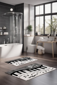 Set 2 covorase de baie multicolore din fibre sintetice CT-5367 The Home Collection