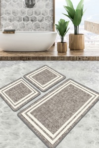 Set 2 covorase de baie multicolore din fibre sintetice Formica The Home Collection