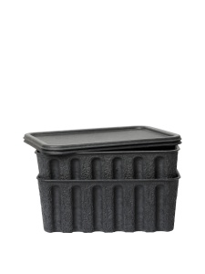 Set 2 cutii cu capac gri carbune din hartie Pulp L Ferm Living