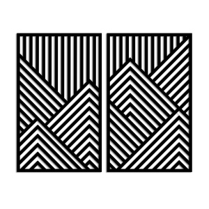 Set 2 decoratiuni de perete negre din metal Vertical Limit The Home Collection