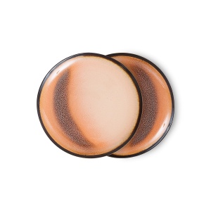 Set 2 farfurii pentru desert multicolore din ceramica 18 cm 70s Horizon HKliving