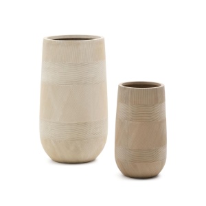 Set 2 ghivece bej din ceramica Tival Kave Home
