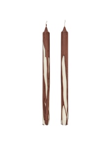 Set 2 lumanari maro ciocolata din fibre naturale 30 cm Dryp Ferm Living