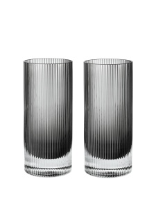 Set 2 pahare gri din sticla 480 ml Ripple Ferm Living