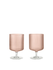 Set 2 pahare roz pentru vin din sticla 270 ml Ripple Ferm Living