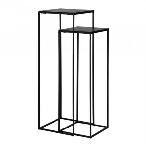 Set 2 piedestaluri negre din aluminiu si fier Bolder Richmond Interiors