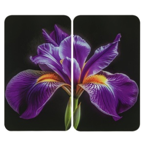 Set 2 placi protectie plita multicolore din sticla 30x52 cm Iris Wenko