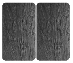 Set 2 placi protectie plita negre din sticla 30x52 cm Slate Wenko