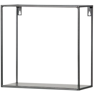 Set 2 rafturi negre din metal Cube Woood