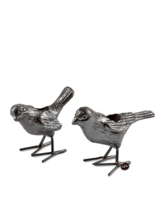 Set 2 suporturi lumanare gri inchis din metal Flock Of Birds Pols Potten