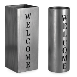 Set 2 suporturi pentru umbrele argintii din metal Dyrin Bizzotto